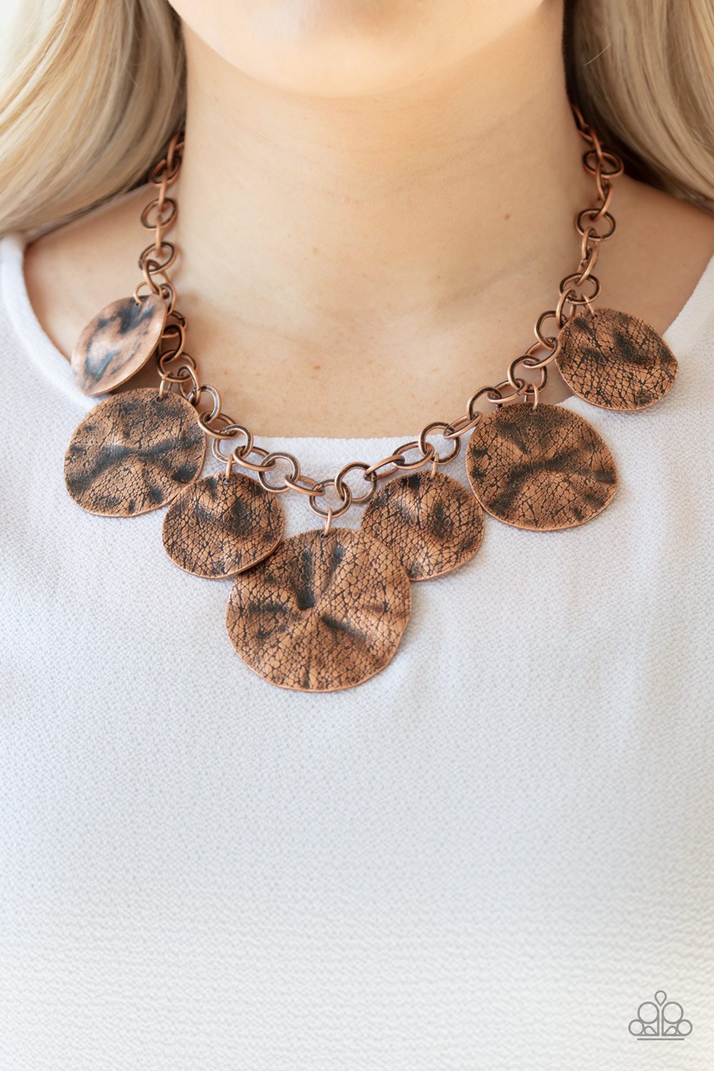 Copper flower sales necklace paparazzi