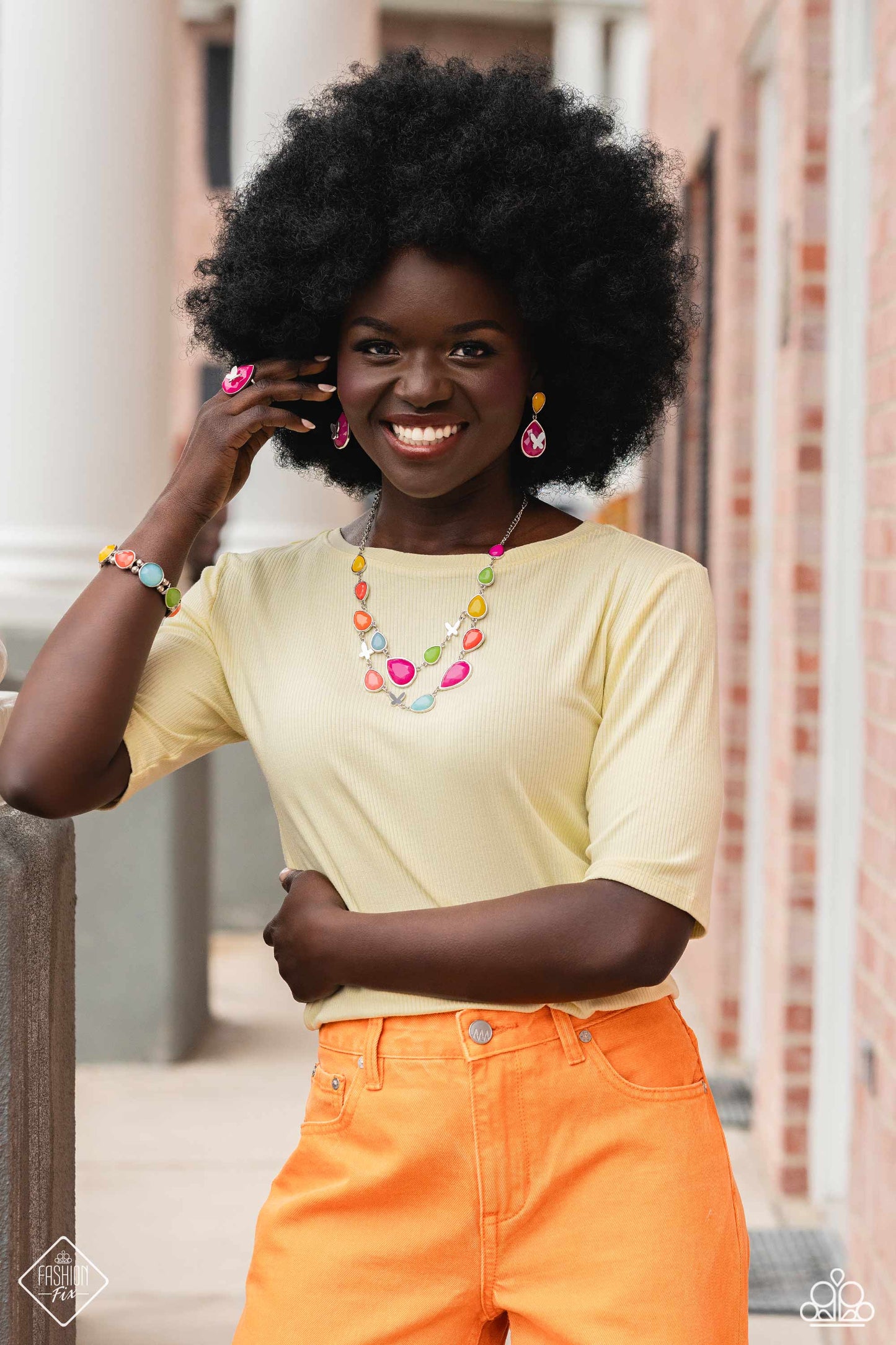 Glimpses of Malibu - Colorful Jewelry Set - Paparazzi Accessories - Includes one of each accessory featured in the Glimpses of Malibu Trend Blend in January's Fashion Fix: BRIGHT Club - Multi Necklace, BRIGHT This 'Sway' - Multi Post Earrings, In All the BRIGHT Places - Multi Bracelet, In Plain BRIGHT - Pink Ring.