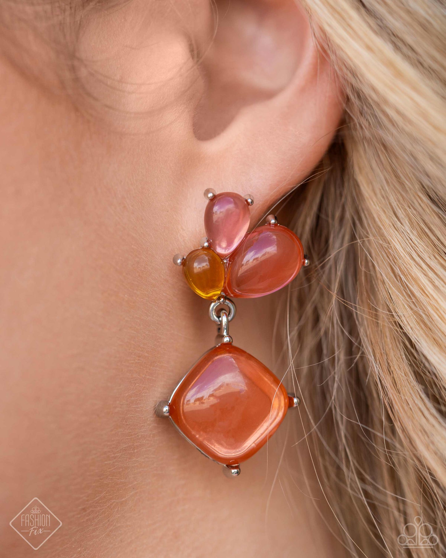 Glimpses of Malibu - Colorful Jewelry Set - Paparazzi Accessories - Includes one of each accessory featured in the Glimpses of Malibu Trend Blend in April's Fashion Fix: Reflective Range - Pink Necklace, Multi Post Earrings, Reflective Recognition - Multi Bracelet, and Reflective Ranking - Pink Ring.