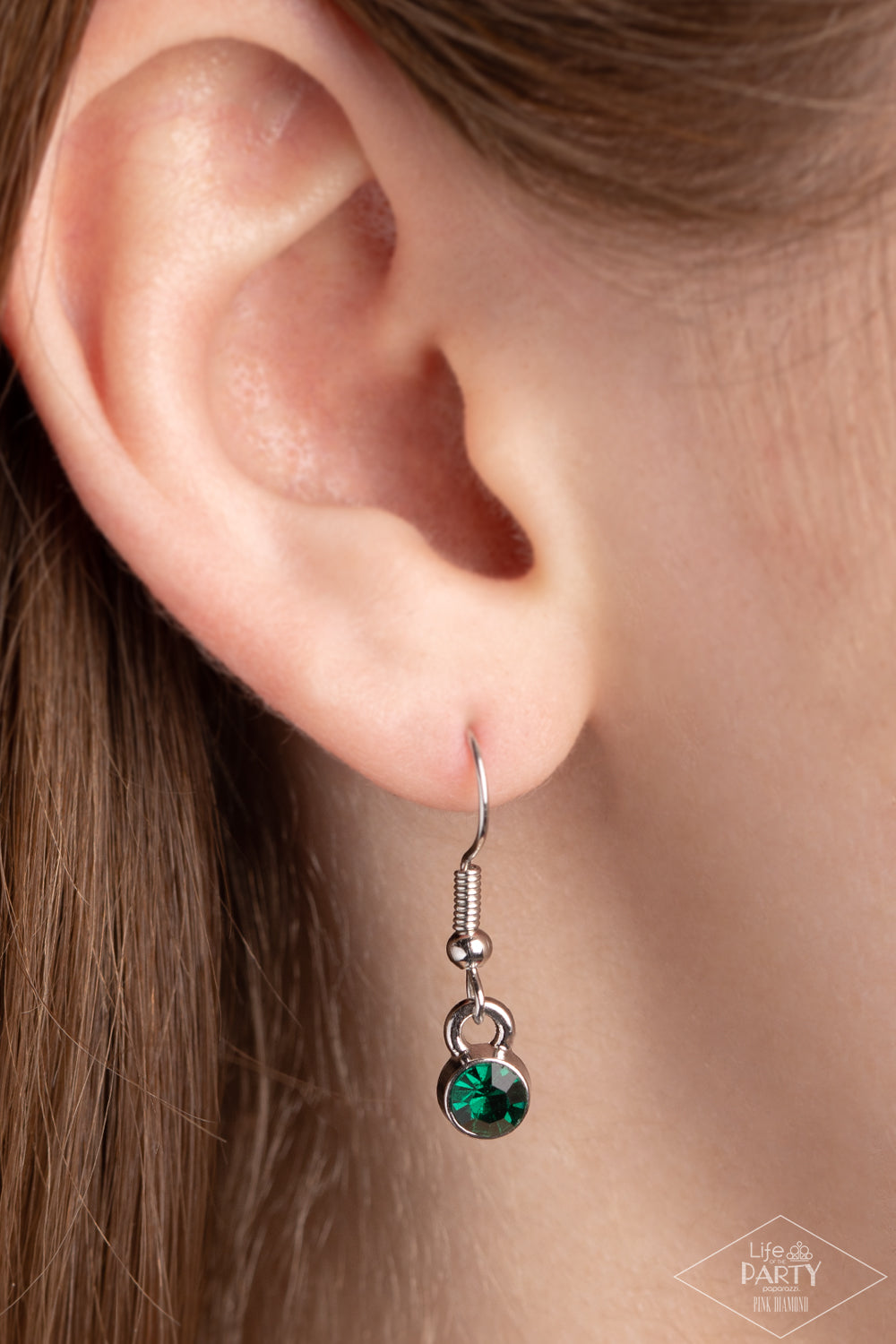 Meadow Muse - Red and Green Flower Necklace - Paparazzi Accessories - Rich red marquise cut rhinestones gather into whimsical flowers dotted with brilliant emerald rhinestone centers. The sparkling red gems are set in pronged settings and connect to a dainty silver chain creating a fanciful display across the collar.