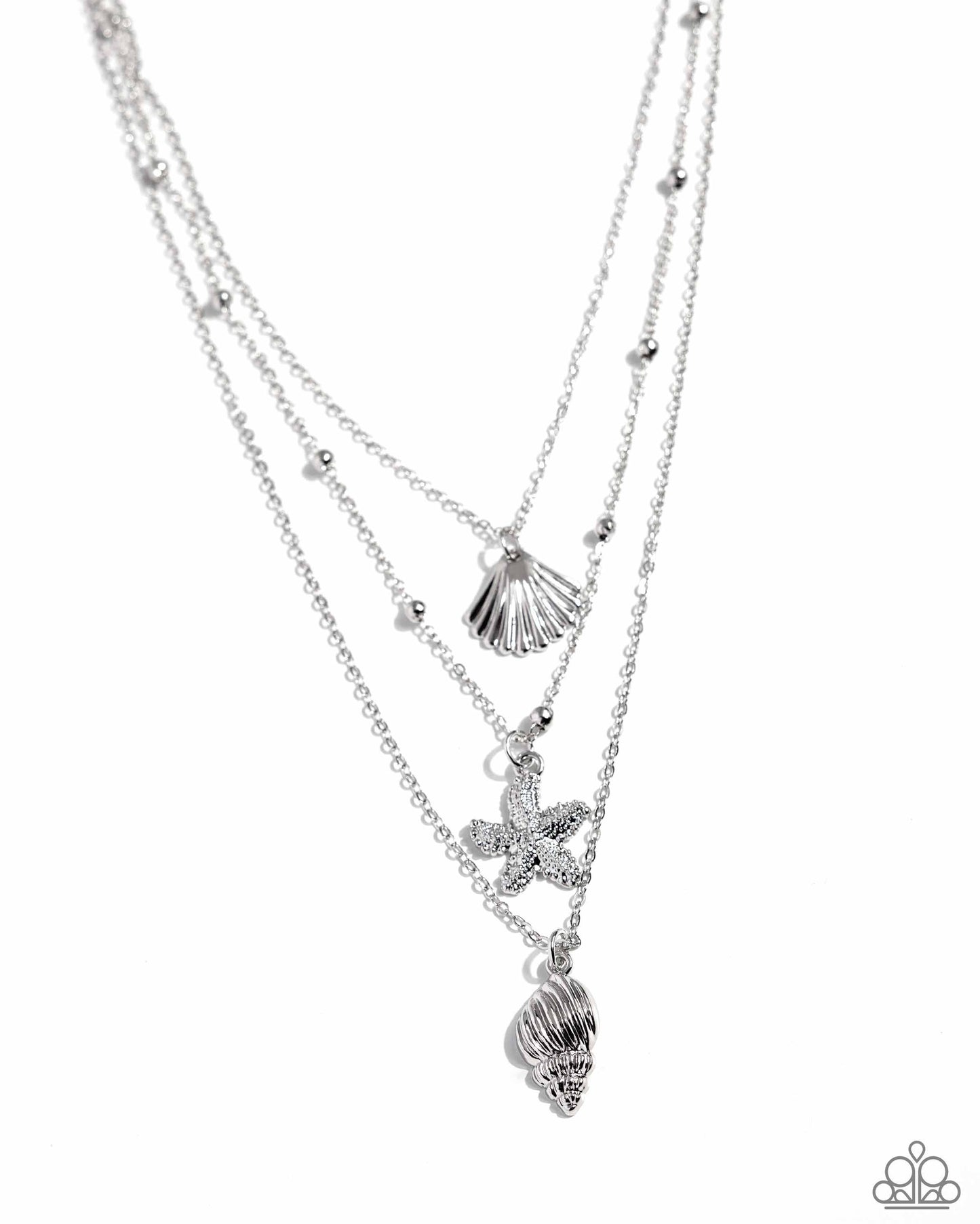 Seashell Sonata - Silver Necklace - Paparazzi Accessories Bejeweled Accessories By Kristie