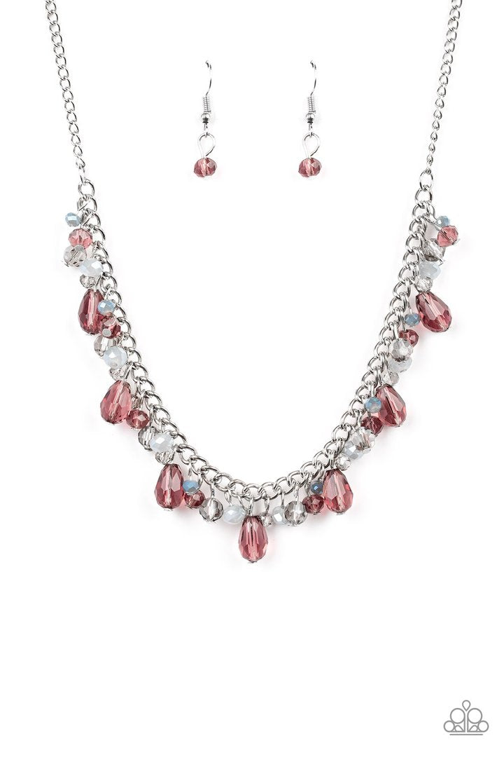 Courageously Catwalk - Purple and Silver Stylish Necklace - Paparazzi Accessories - Featuring crystal-like and metallic opaque finishes, mismatched purple and gray beading swings from a shimmery silver chain, creating a glamorous fringe below the collar. Features an adjustable clasp closure. Sold as one individual necklace.