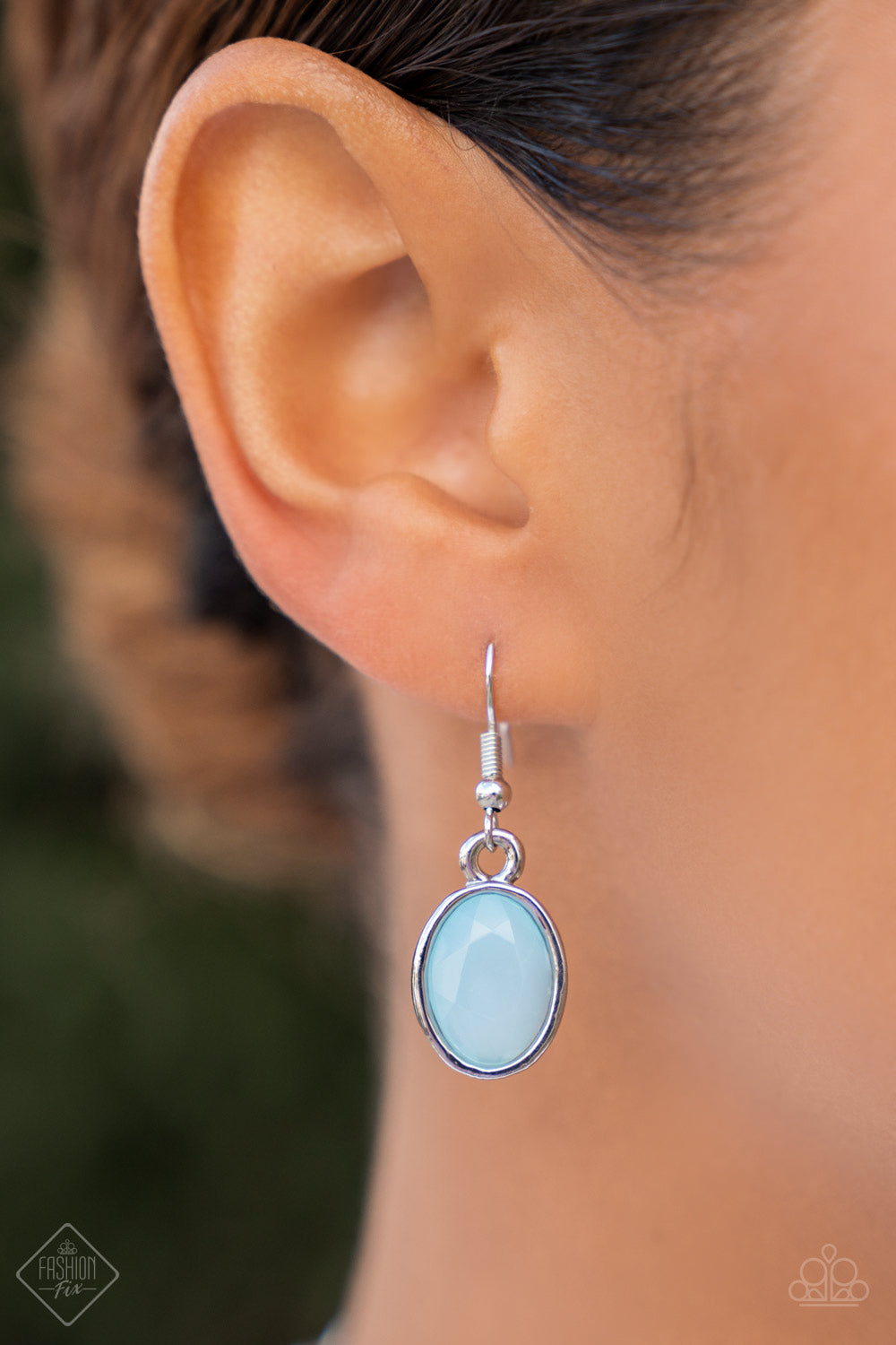 Dreaming in MULTICOLOR - Blue Gem - Silver Necklace - Paparazzi Accessories - Featuring the sweet pastel of Spun Sugar, sparkling blue gems combine with milky blue beads and alternate across the collar with oversized discs painted in blue enamel. The whimsically modern collection connects to a silver chain resulting in a charismatic display below the collar.