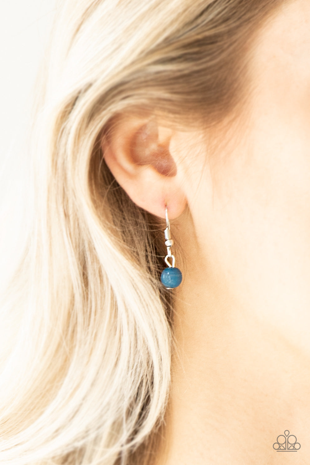 Flirty Foxtrot - Blue and Silver Necklace Including Earrings - Paparazzi Accessories - Smooth and hammered silver rings join clusters of refreshing blue beads along a shimmery silver chain for a colorful look. Features an adjustable clasp closure. Sold as one individual necklace. Includes one pair of matching earrings.
