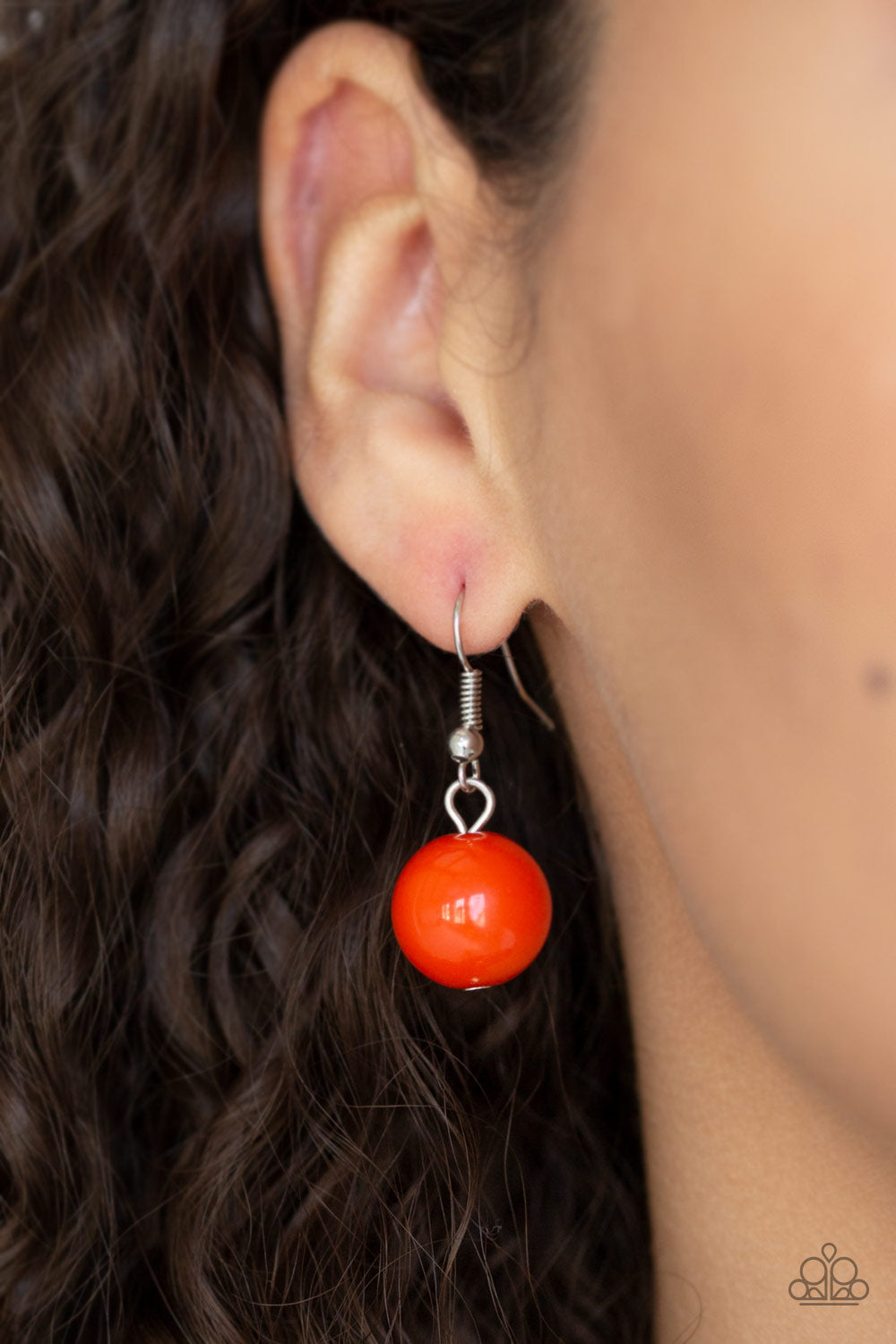 Floral Fusion - Orange and Silver Necklace - Paparazzi Accessories - Infused with dainty silver accents, a bubbly collection of hearty orange beads and floral embossed silver beads are threaded along an invisible wire below the collar for a seasonal look. Features an adjustable clasp closure.