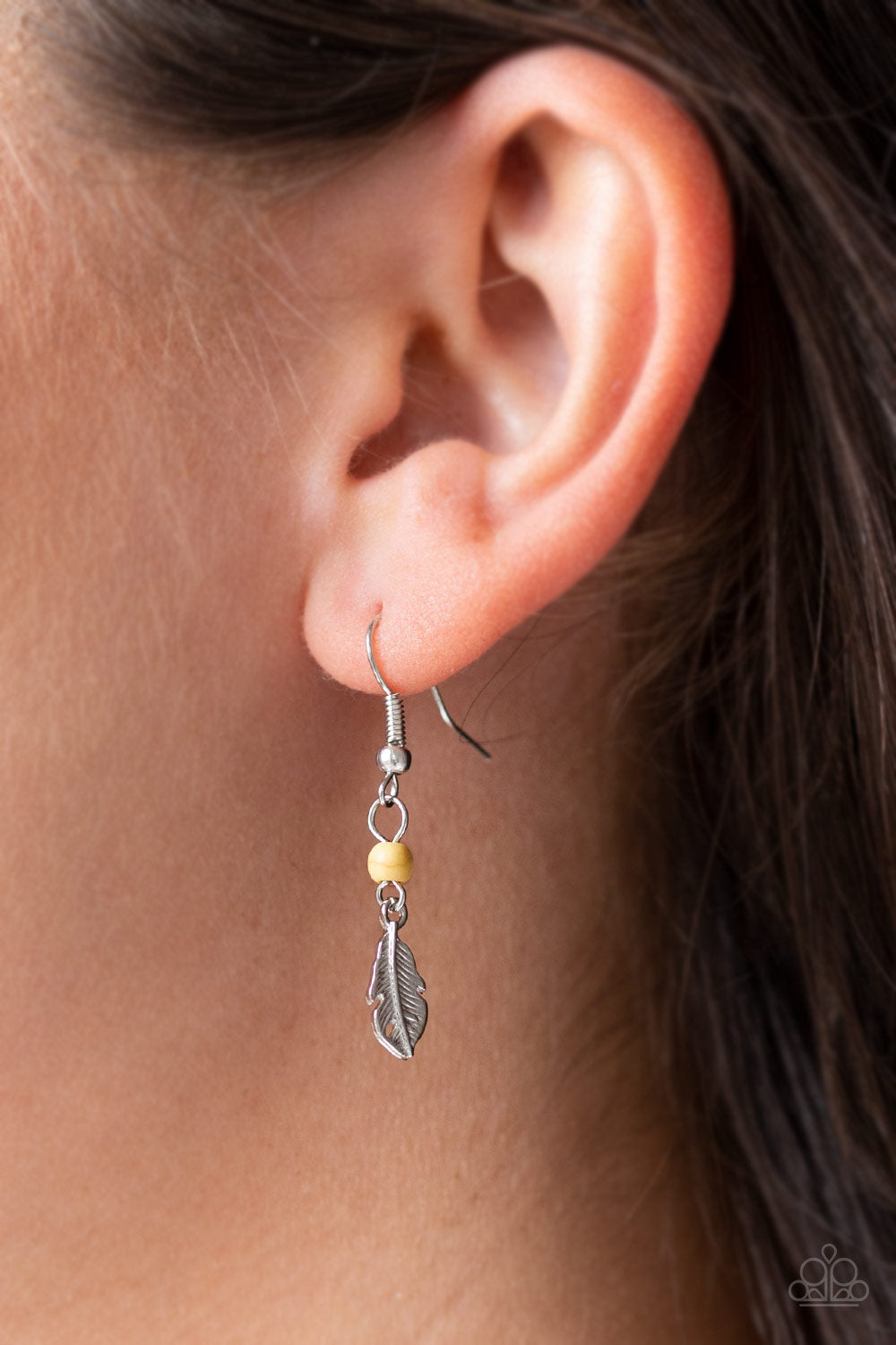 On The Fly - Yellow and Silver Fashion Necklace - Paparazzi Accessories - Trendy fashion jewelry for everyone -