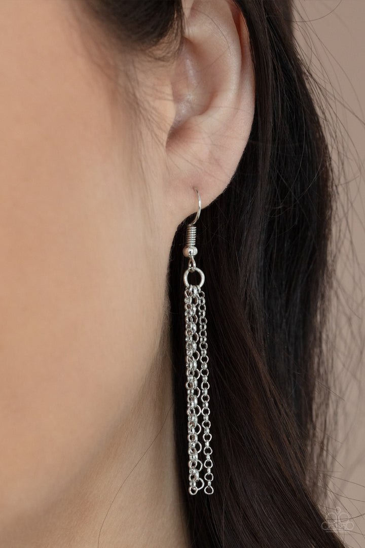 Palm Promenade - Silver Palm Leaf Necklace - Paparazzi Accessories - Bejeweled Accessories By Kristie - Trendy fashion jewelry for everyone -