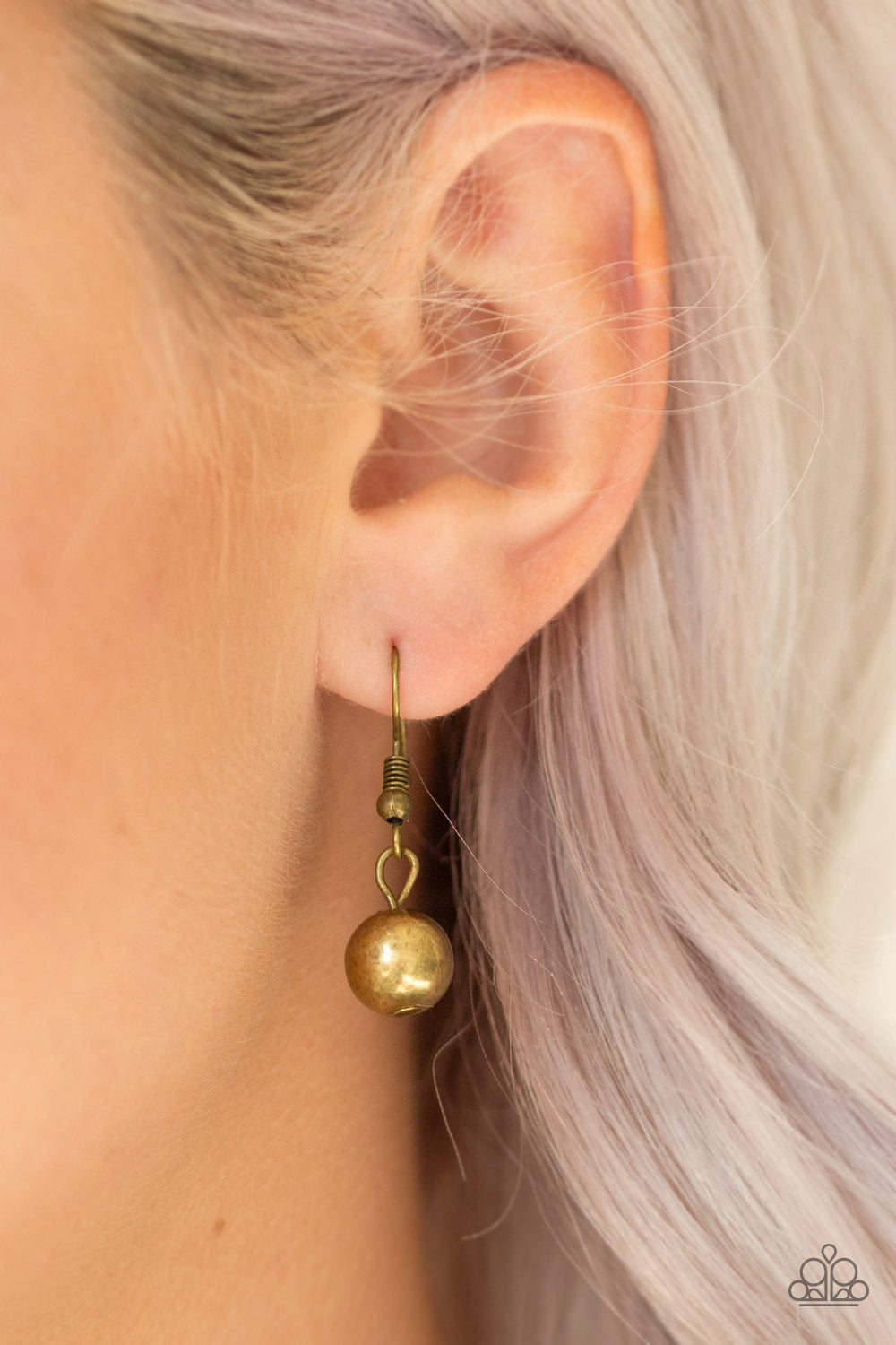 Power To The People - Brass and Gold Necklace Shorter Necklaces Bejeweled Accessories By Kristie Featuring Paparazzi Jewelry - Trendy fashion jewelry for everyone -