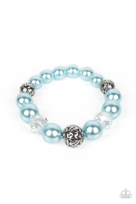 Royal Reward - Blue and Silver Bracelet - Paparazzi Accessories Bejeweled Accessories By Kristie - Trendy fashion jewelry for everyone -