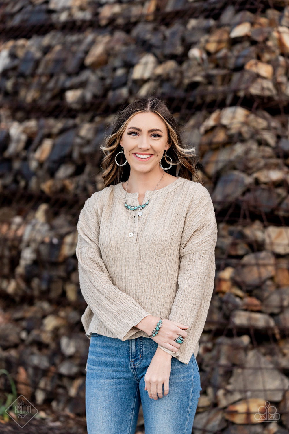 Simply Santa Fe - 4 Piece Trend Blend Set - July 2021 - Turquoise and Silver Fashion Fix Set - Paparazzi Accessories - Includes one of each accessory featured in the Fashion Fix: Necklace, Earrings, Bracelet, Ring.