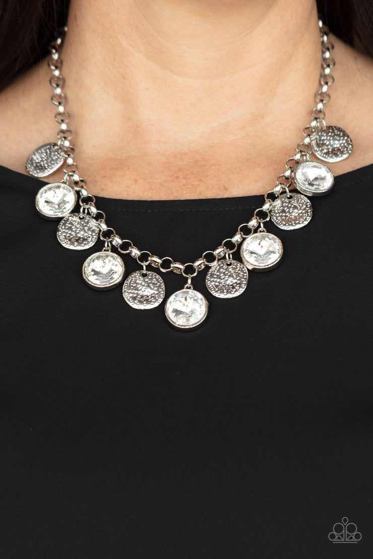 Spot On Sparkle - White Gem - Silver Necklace - Paparazzi Accessories –  Bejeweled Accessories By Kristie