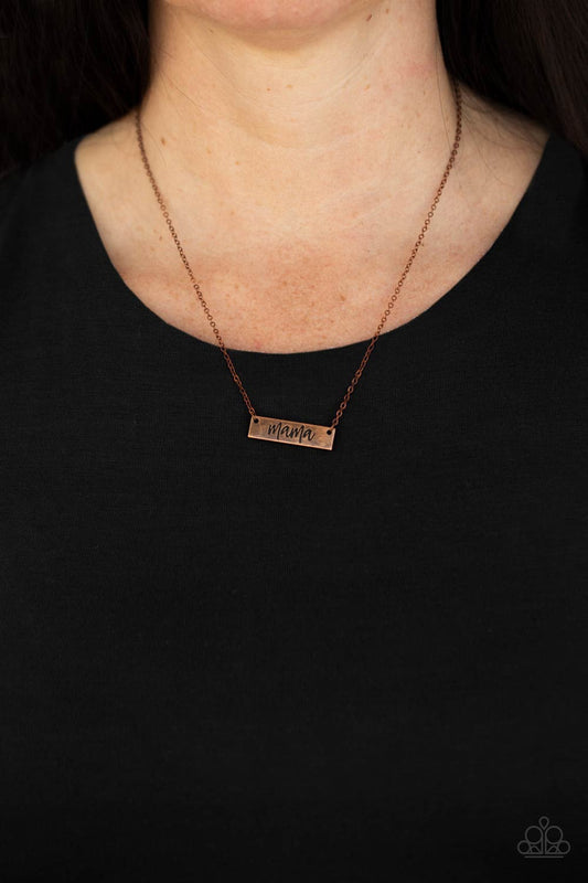 Blessed Mama - Copper Necklace - Paparazzi Accessories Bejeweled Accessories By Kristie