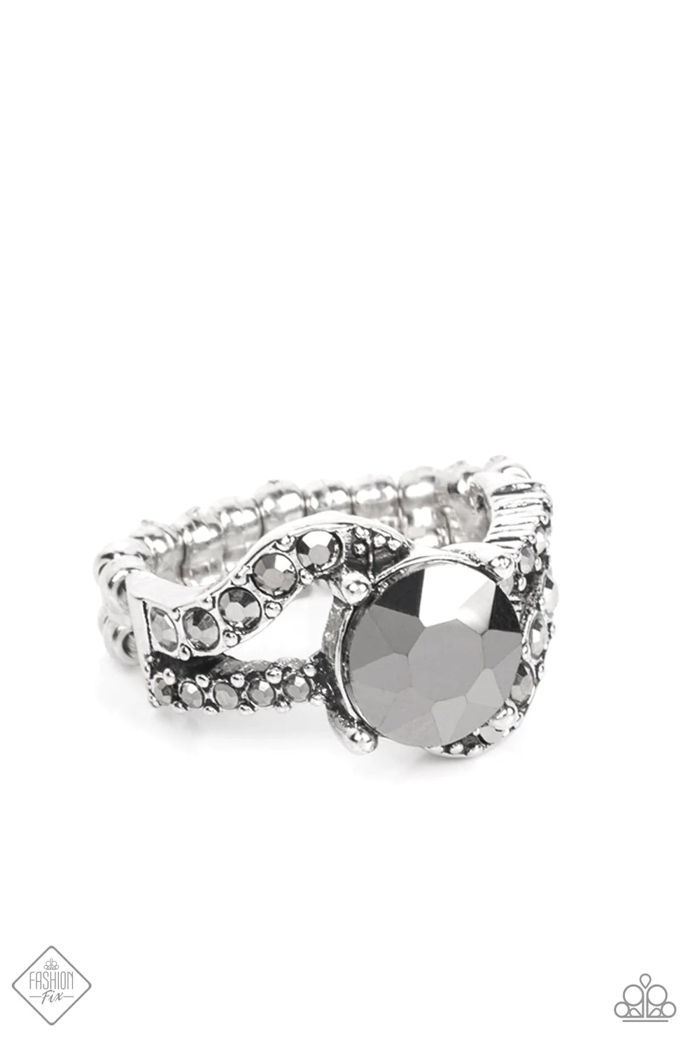 Blockbuster Boom - Silver Ring - Paparazzi Accessories Bejeweled Accessories By Kristie
