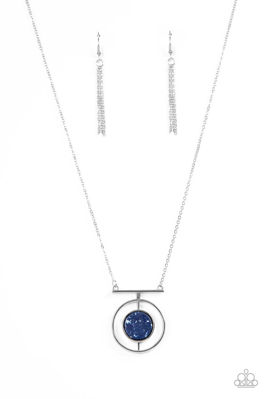 Boulevard Bazaar - Blue and Silver Necklace - Paparazzi Accessories Bejeweled Accessories By Kristie