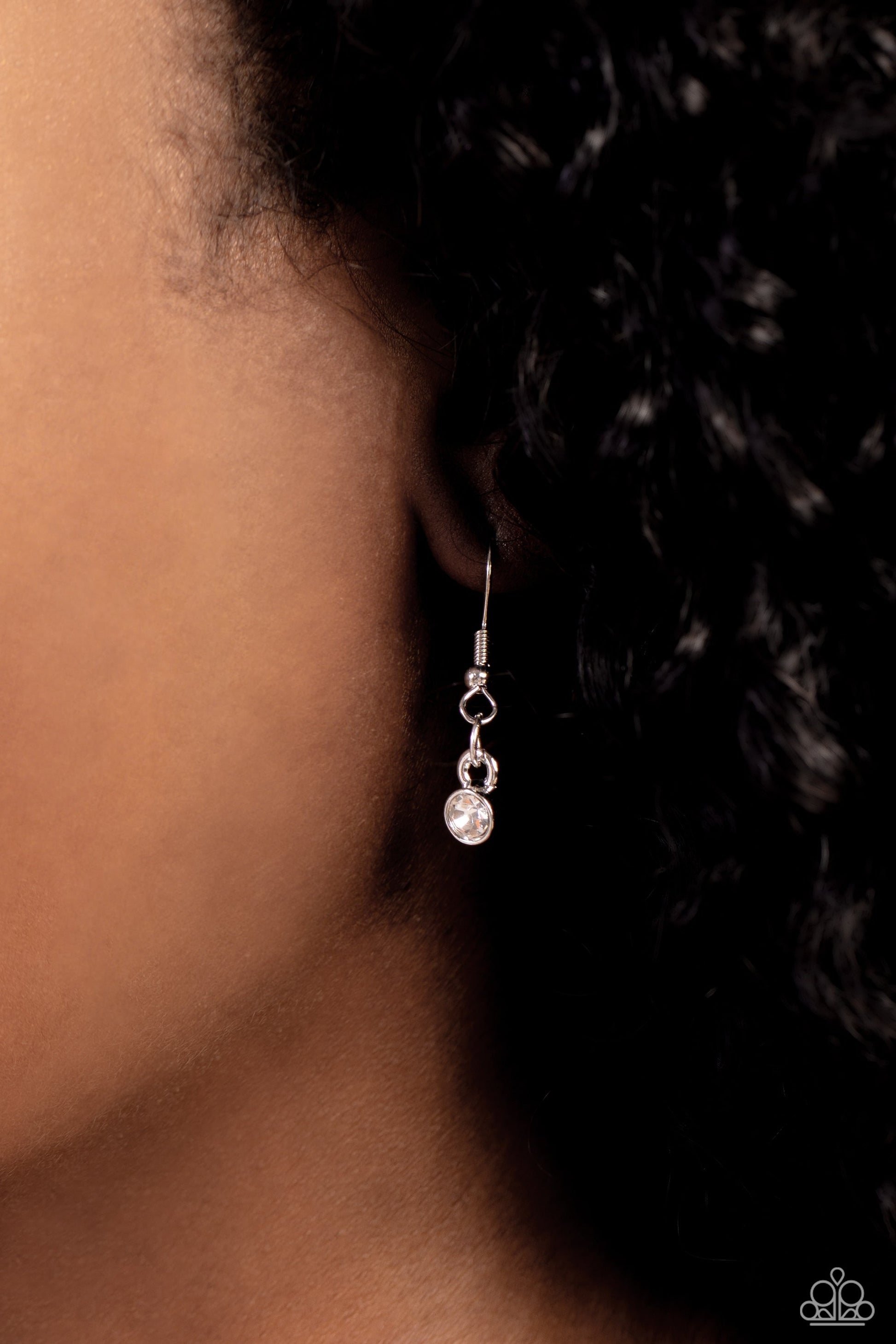 Close to You - Silver Necklace - Paparazzi Accessories - Falling down the neckline from a silver snake chain, a sleek, silver teardrop frame rests for a seemingly simple statement.