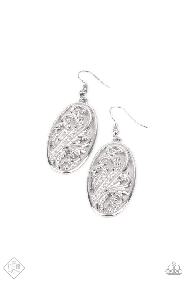 High Tide Terrace - Silver Earrings - Paparazzi Accessories Bejeweled Accessories By Kristie
