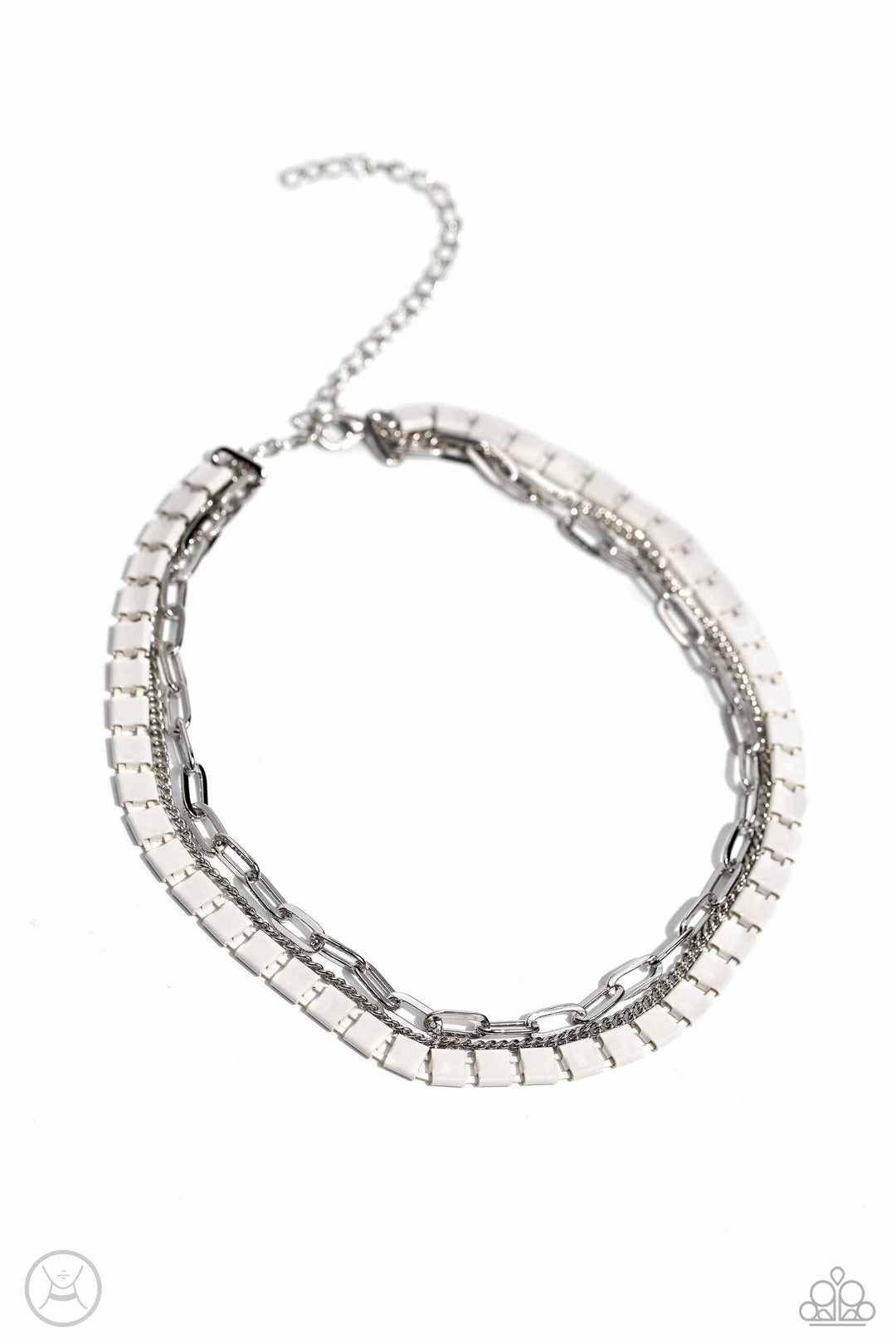 LAYER of the Year - White Necklace - Paparazzi Accessories Bejeweled Accessories By Kristie