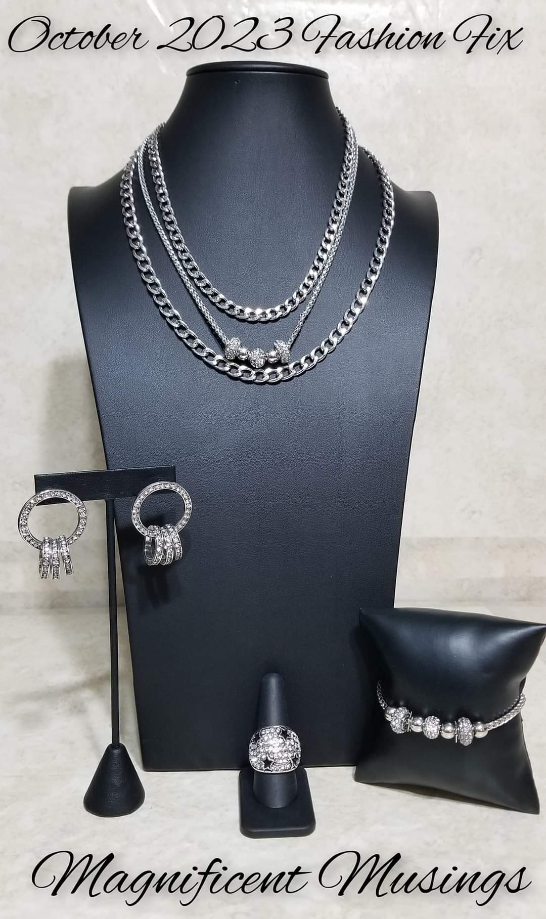Magnificent Musings - Silver Jewelry Set - Paparazzi Accessories - Fashion Fix 4 Piece Silver Jewelry Set