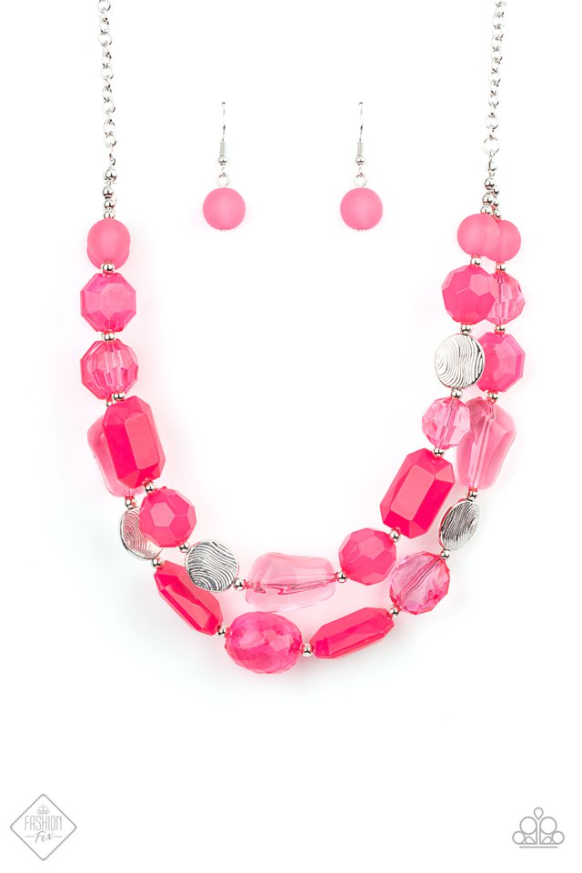 Oceanic Opulence - Pink Necklace - Paparazzi Accessories Bejeweled Accessories By Kristie