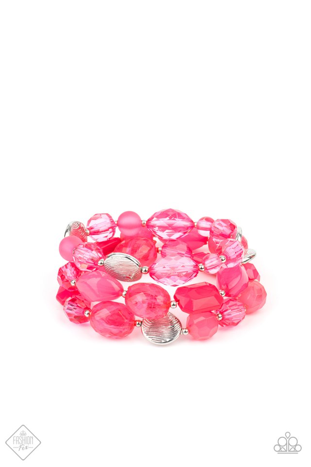 Oceanside Bliss - Pink Bracelet - Paparazzi Accessories Bejeweled Accessories By Kristie