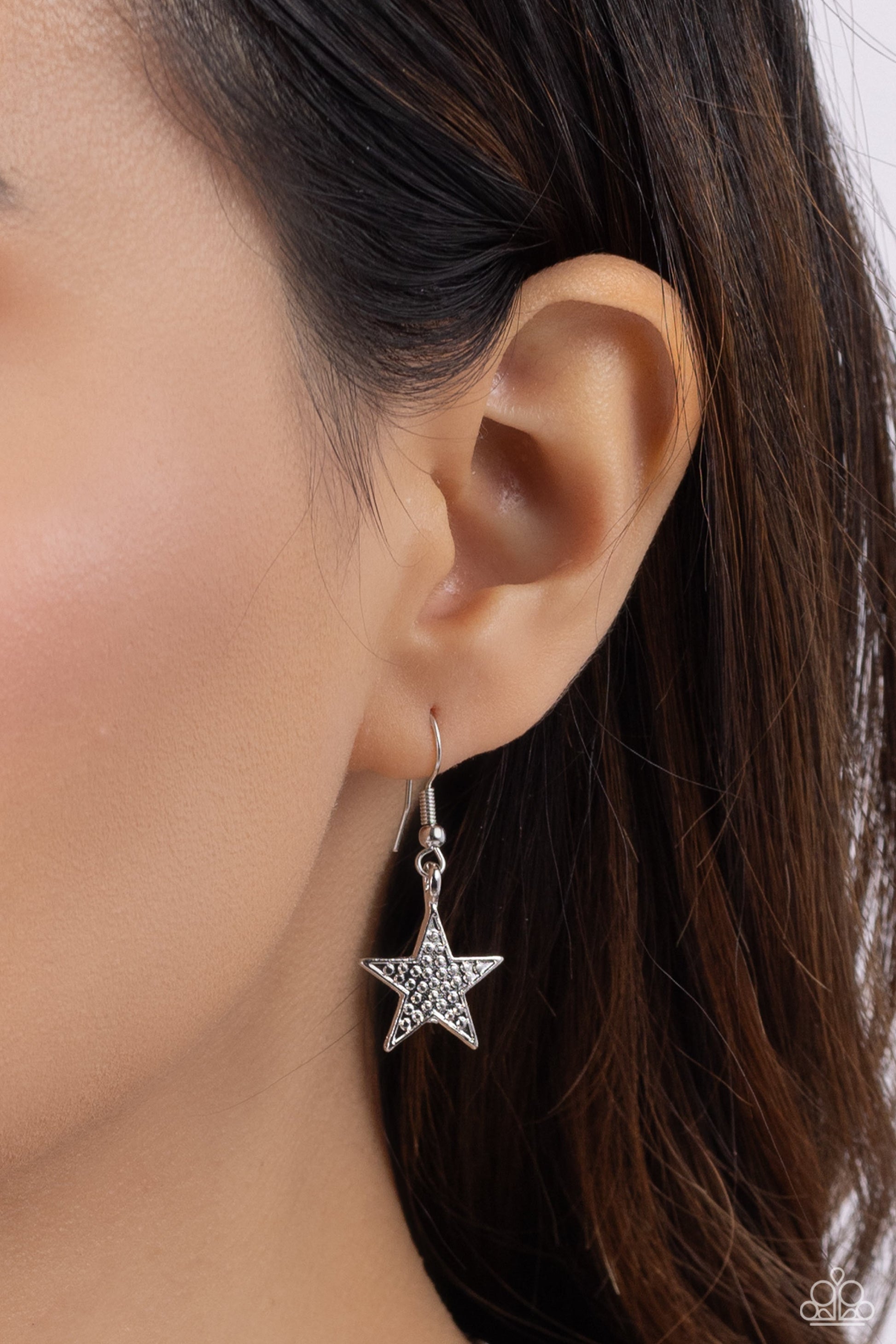 Reach for the Stars - Gold and Silver Necklace - Paparazzi Accessories - Featuring a studded motif, a collection of gold and silver stars alternate and interlock below the collar on a classic silver chain, glistening into an edgy extended pendant for a stellar-making finish.