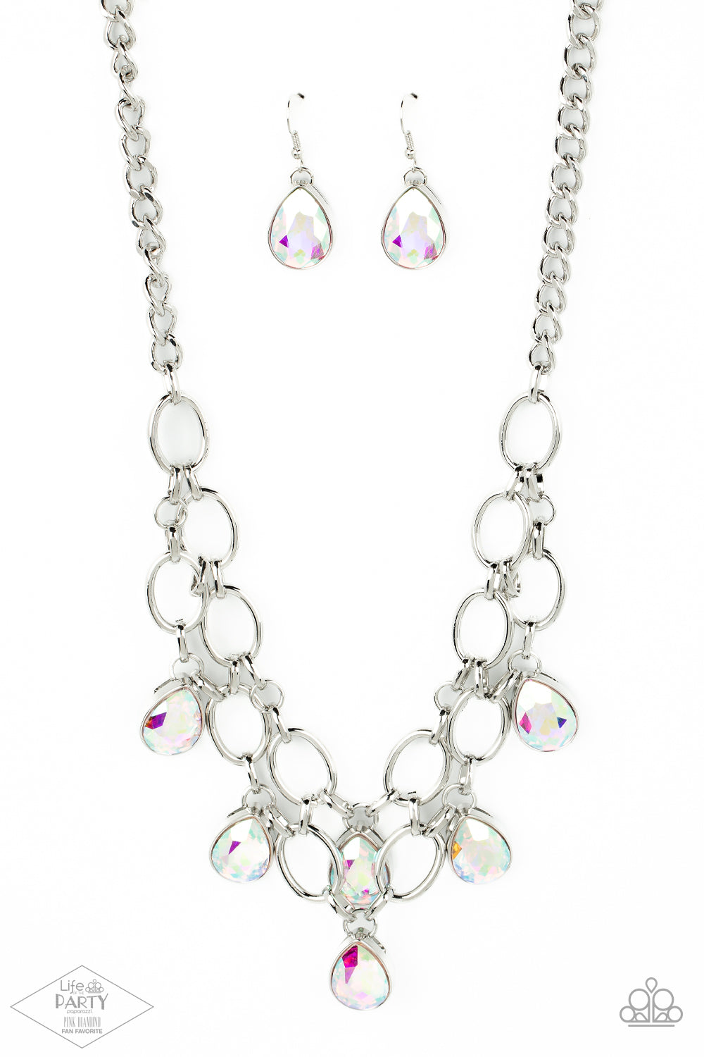 Show-Stopping Shimmer - Iridescent Gem Necklace - Paparazzi Accessories Bejeweled Accessories By Kristie