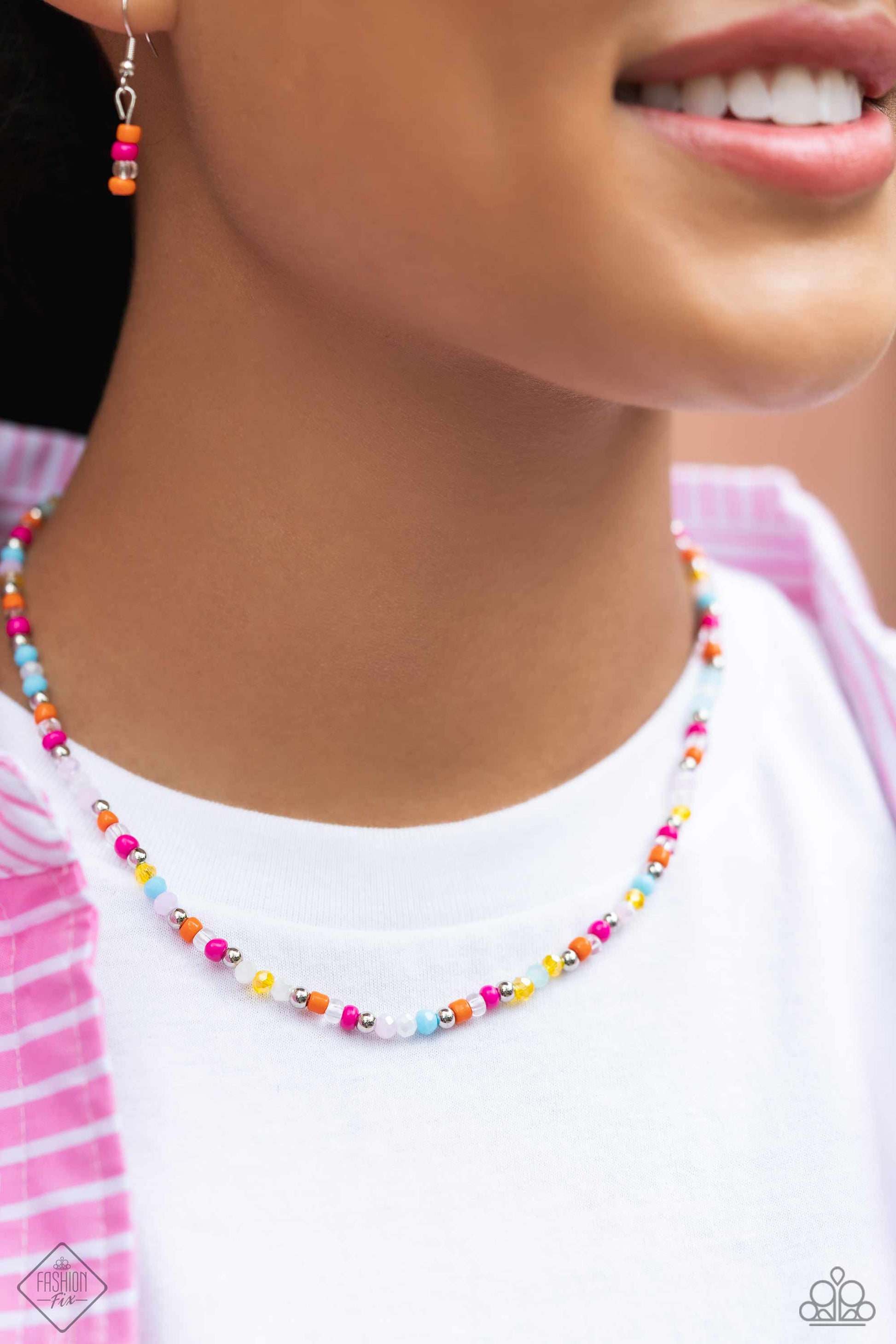 Sunset Sightings - Complete 4 Piece Jewelry Set - Paparazzi Accessories - Includes one of each accessory featured in the Sunset Sightings Trend Blend in January's Fashion Fix: Carnival Confidence - Multi Necklace, Concession Couture Necklace, Flashy Festival - Multi Earrings, and Fairground Fun - Multi Bracelet.
