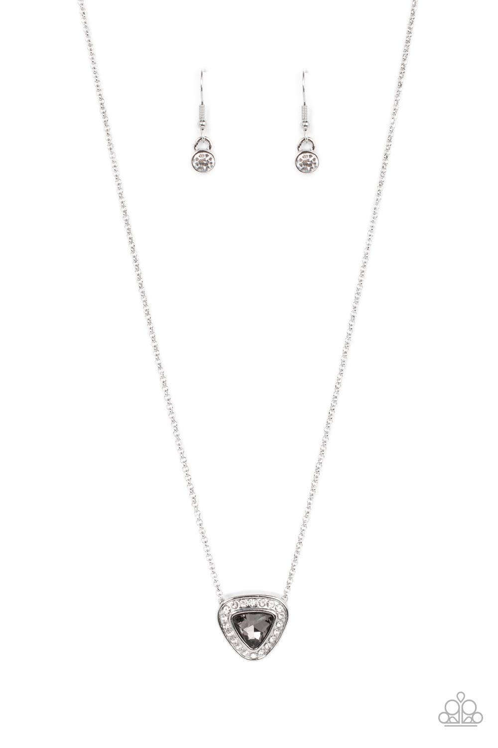 The Whole Package - Silver Gem Necklace - Paparazzi Accessories Bejeweled Accessories By Kristie