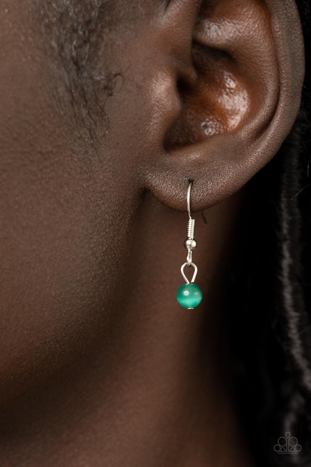 Gracefully Gemstone - Green Cat's Eye Stone - Silver Necklace Shorter Necklaces Bejeweled Accessories By Kristie Featuring Paparazzi Jewelry  - Trendy fashion jewelry for everyone -