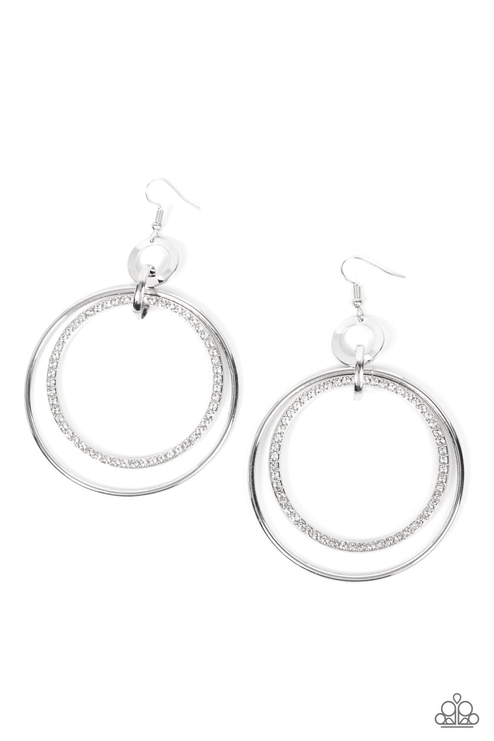 Haute Hysteria Silver Earrings - Paparazzi Accessories Bejeweled Accessories By Kristie - Trendy fashion jewelry for everyone -