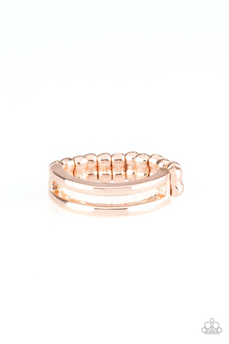 I Need Space - Gold Ring - Dainty Stretchy Band - Paparazzi Accessories - 
Glistening gold bands arc across the finger, joining into an airy band for a casual look. Features a dainty stretchy band for a flexible fit.
