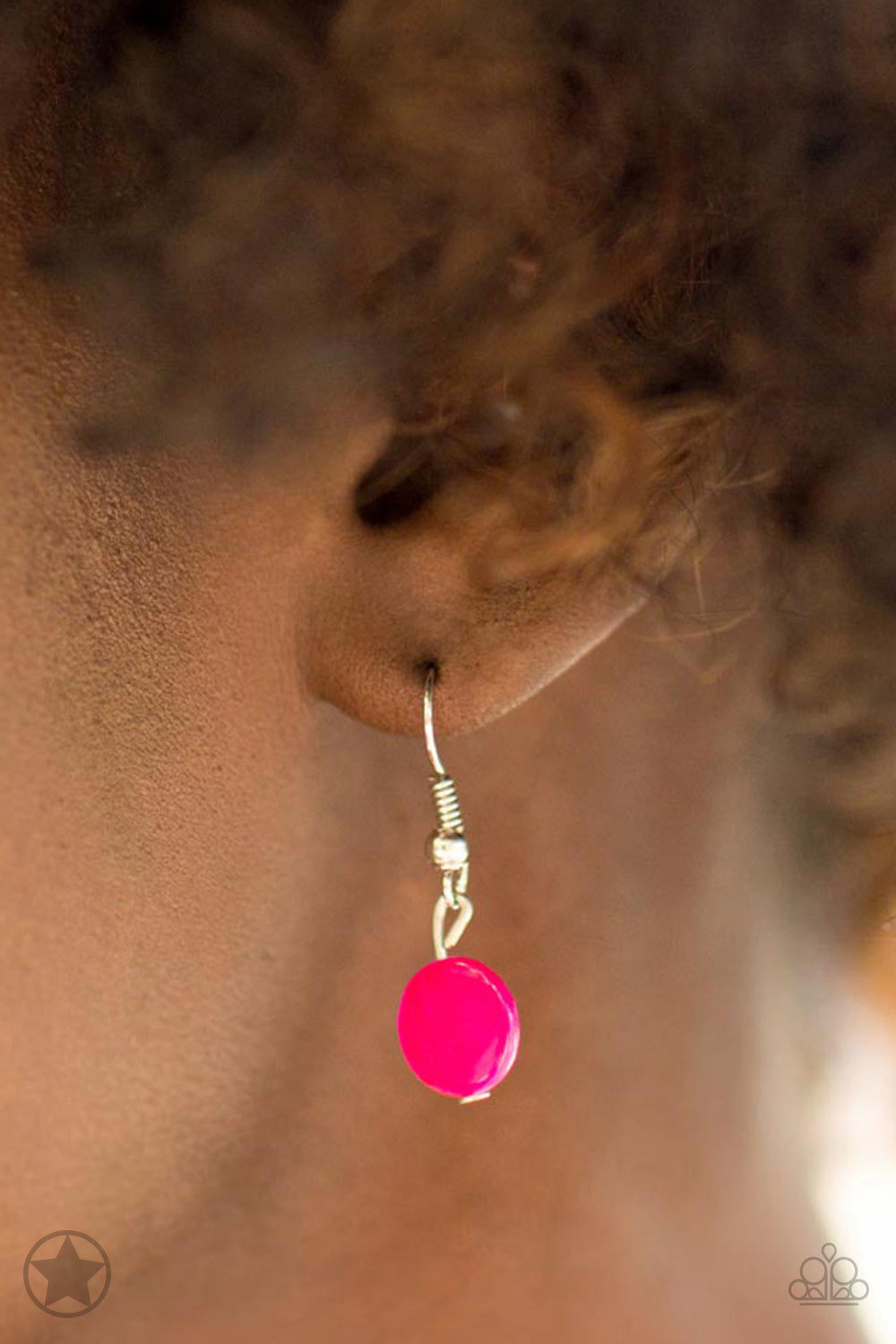Kaleidoscopically Captivating - Fashion Necklace - Paparazzi Accessories - Chunky brightly-colored rings and discs with swirly marble finishes join thick metal hoops to climb a simple silver chain and create a retro-inspired feel. Features an adjustable clasp closure. Sold as one individual necklace. Includes one pair of matching earrings.