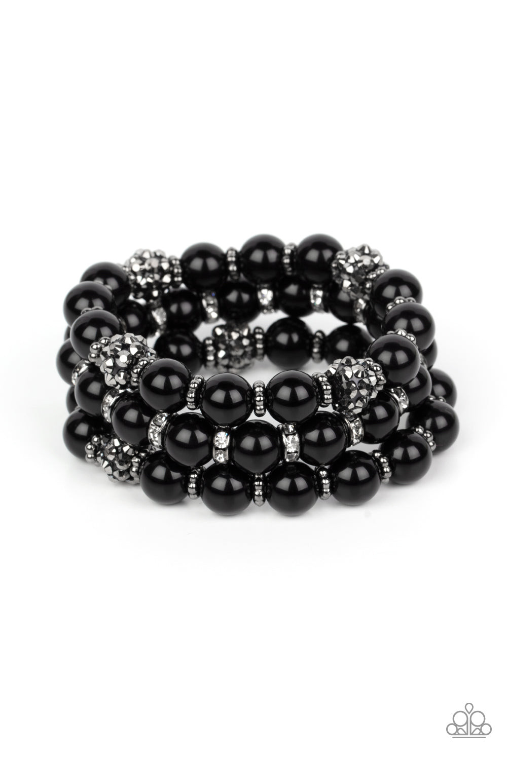 Poshly Packing - Black and Silver Bracelet  - Paparazzi Accessories Bejeweled Accessories By Kristie - Trendy fashion jewelry for everyone -
