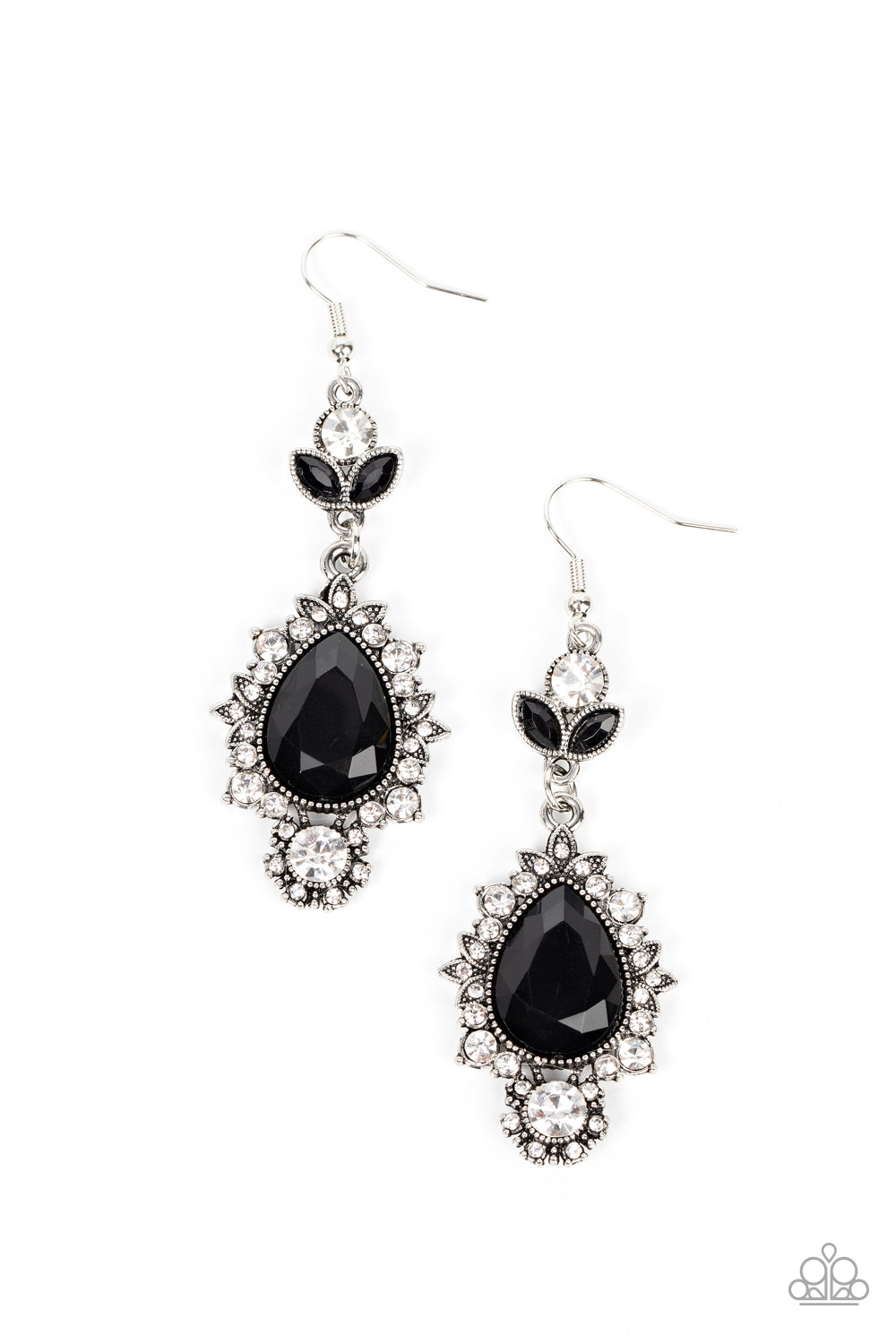SELFIE-Esteem - Black and Silver Earrings - Paparazzi Accessories Bejeweled Accessories By Kristie - Trendy fashion jewelry for everyone -