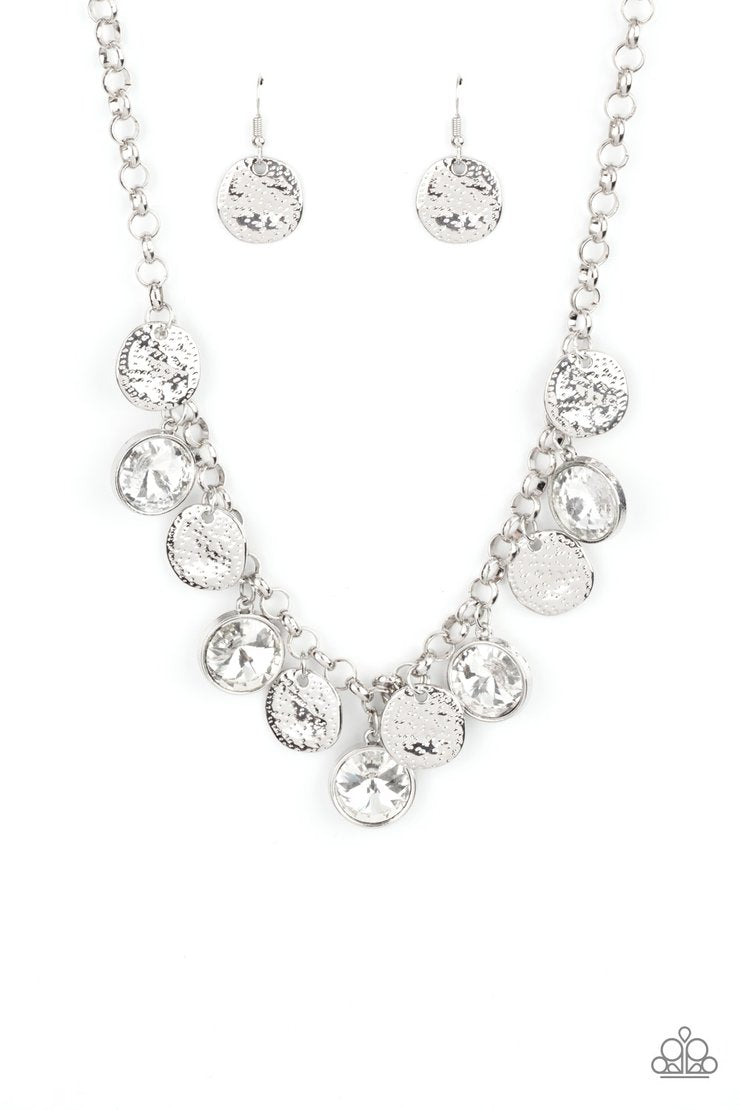 Spot On Sparkle - White Gem - Silver Necklace - Paparazzi Accessories –  Bejeweled Accessories By Kristie