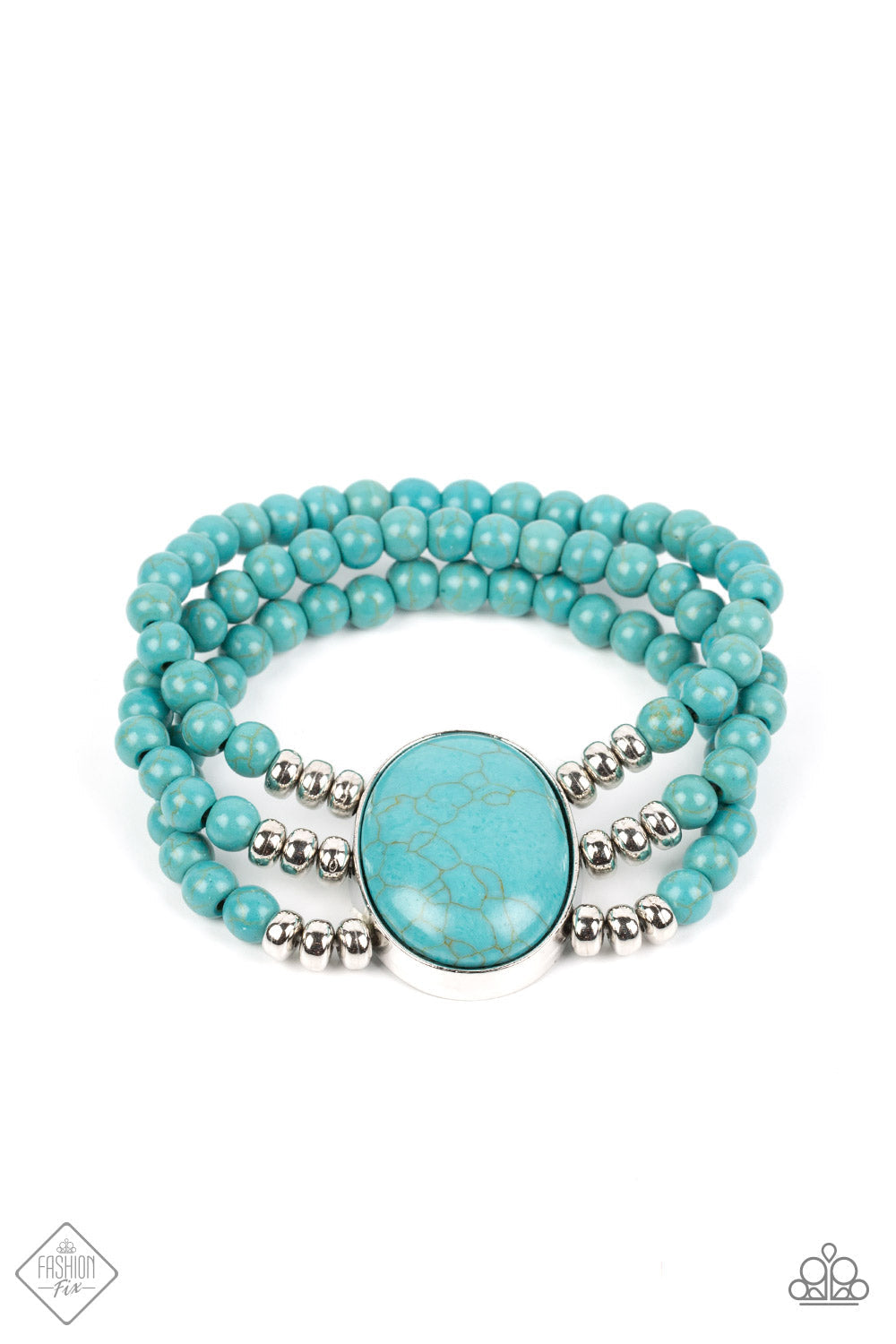 Stone Pools - Blue Turquoise Stone Bracelet Paparazzi Accessories – Bejeweled Accessories By Kristie