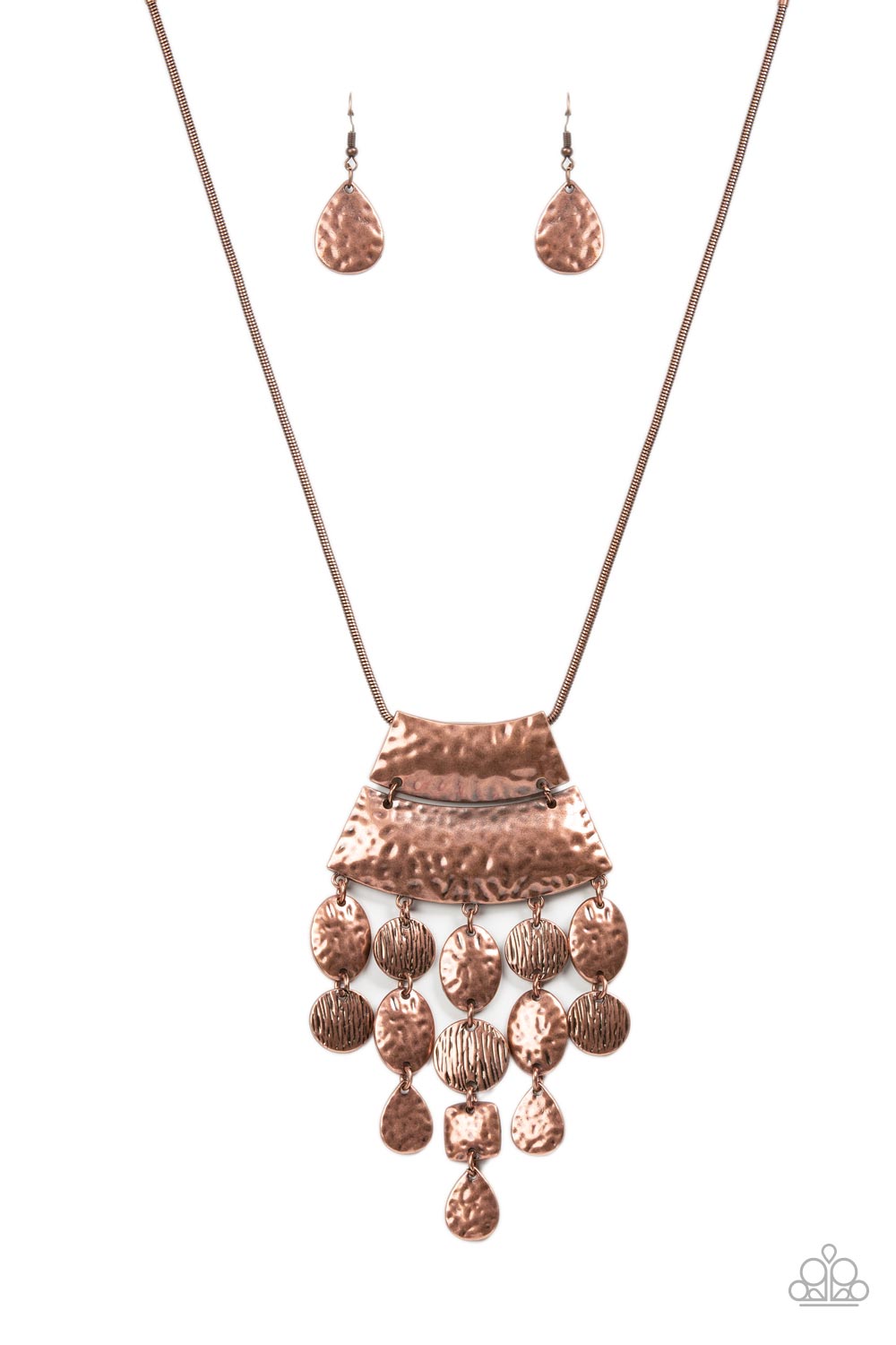 Totem Trek - Copper Necklace - Paparazzi Accessories Bejeweled Accessories By Kristie