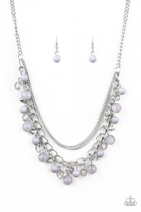 Wait and Sea - Silver and Gray Necklace - Paparazzi Accessories