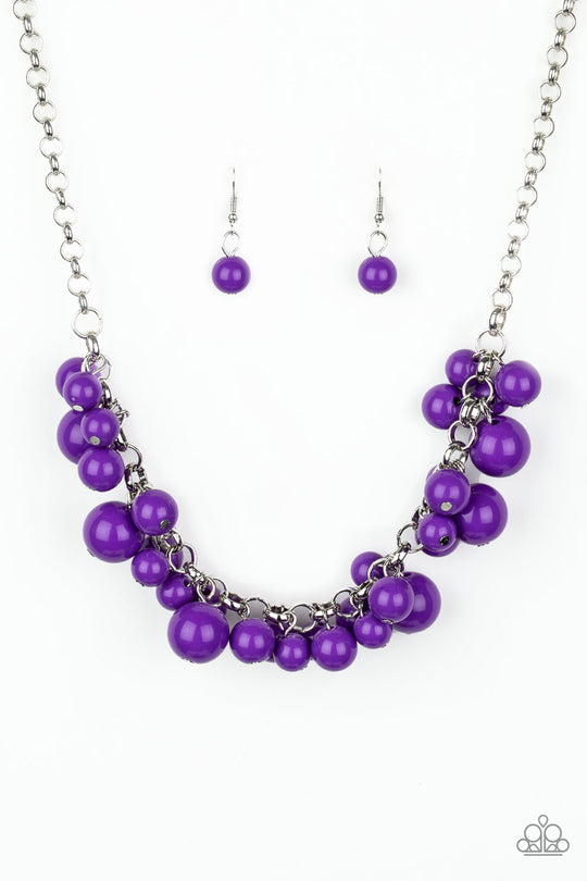 Walk This BROADWAY - Purple Necklace - Paparazzi Accessories  Bejeweled Accessories By Kristie - Trendy fashion jewelry for everyone -