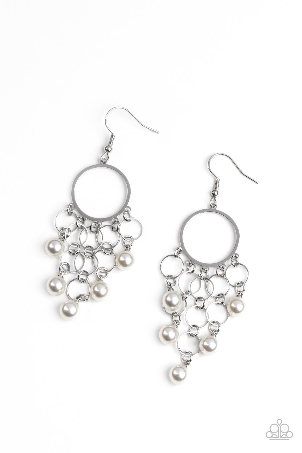 When Life Gives You Pearls - White and Silver Earrings Silver Earrings Bejeweled Accessories By Kristie Featuring Paparazzi Jewelry - Trendy fashion jewelry for everyone -